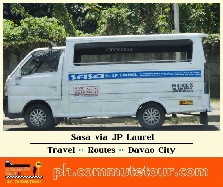 Sasa via JP Laurel Multicab, Jeep Route Map | Davao City